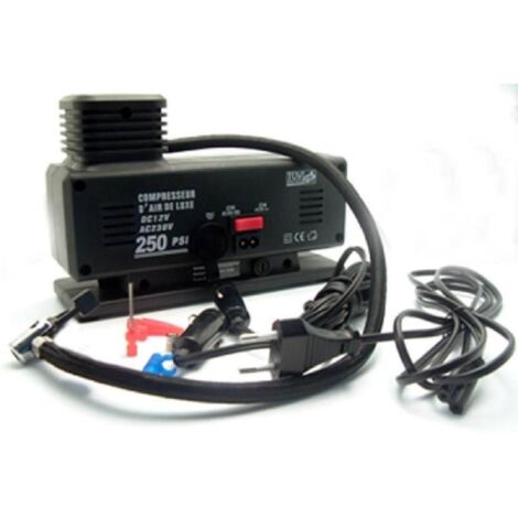 Compresseur 12-220V – Pression 250 PSi – Débit d’air élevé – Gonflage pneus et accessoires – Alimentation secteur et allume-cigare – Cartec (1/5)