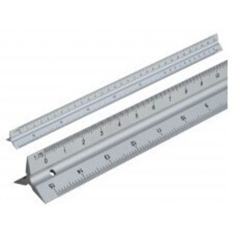Faithfull – Règle graduée en aluminium 300 mm – 6 échelles 1:20 à 1:125 – Profil triangulaire pour précision – Outil de dessin de précision (1/4)