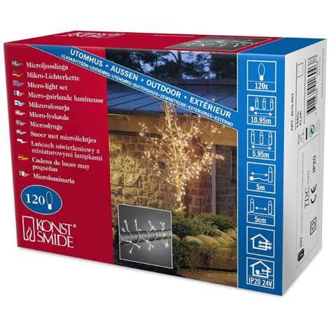 Konstsmide 2016-003 Micro guirlande lumineuse pour l'extérieur sur secteur Nombre de lumière 120 Ampoule à incandescence clair Longueur éclairée: S40800 (1/3)
