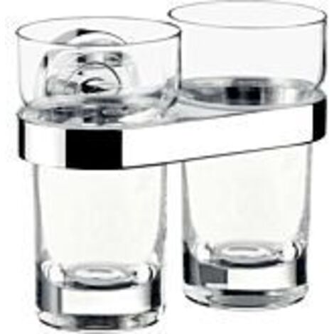emco polo porte-verre double, verre cristal clair, chromé, (1/5)