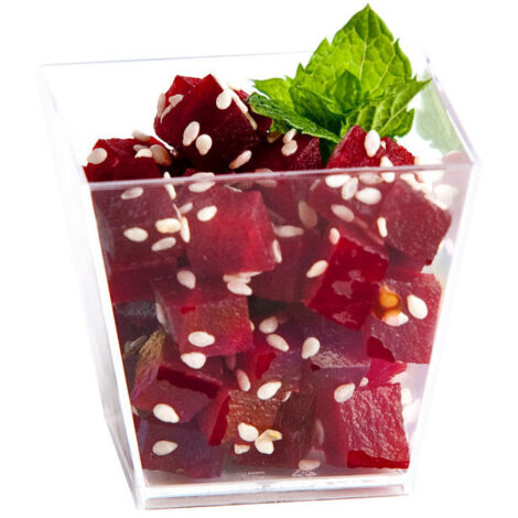 40 verrines carrées coniques 6 cl de 50 x 50 x Ht. 45 mm réutilisable, recyclable 100% Française - Transparent - D-Work (1/4)