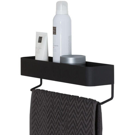Sealskin Brix Tablette avec porte-serviettes 35x8x10cm métal noir (1/5)