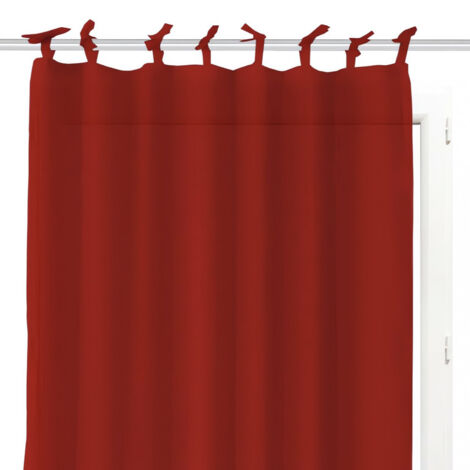 Soleil D Ocre – Voile à nouettes en coton 135x250 cm – Couleur rouge – Prêt à poser pour ambiance chaleureuse – Lavage en machine à froid (1/3)