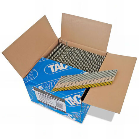 Tacwise – Boîte de 3300 clous annelés extra galvanisés 2,8 x 50 mm – Pour fixation bois extérieur – Compatibles cloueurs pneumatiques 34°