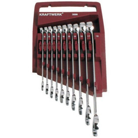 Kraftwerk – Jeu de clés mixtes polies 24-32mm – 4 pièces – Acier au chrome vanadium – Conception coudée 15° pour espaces restreints (1/3)