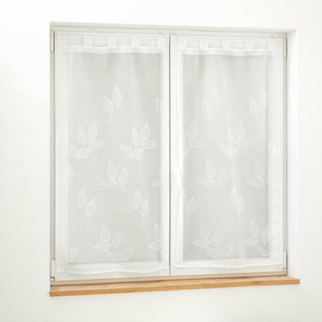 Paire droite passants 2 x 60 x 90 cm voile sable brode berry Blanc (1/3)