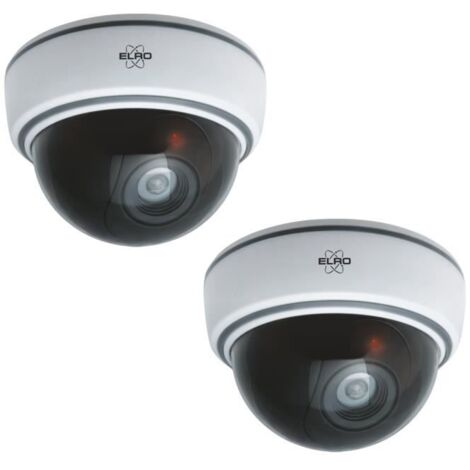 Caméra de surveillance factice dôme ELRO CDD15F intérieur flash LED dissuasion lot de 2 Blanc