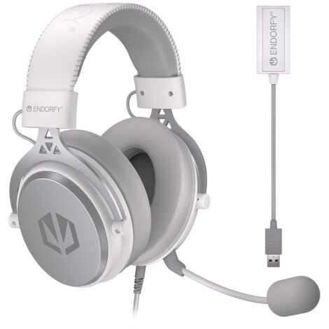 Casque filaire ENDORFY VIRO Plus USB Onyx White avec arceau, pour la musique et un usage quotidien (1/5)