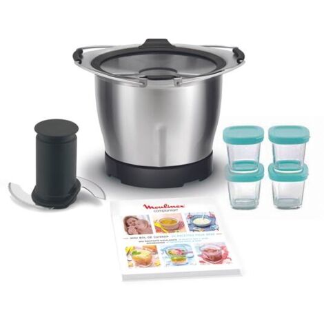 MINI BOL DE CUISSON 1.4L + 4 POTS LIVRE POUR PETIT ELECTROMENAGER MOULINEX - XF387E10 (1/5)