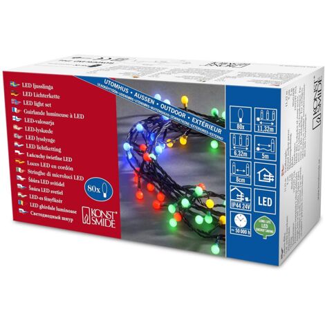 Guirlande lumineuse pour fêtes Konstsmide 3691-507 3691-507 LED intégrée N/A multicolore N/A 4.8 kWh/1000h (1/5)