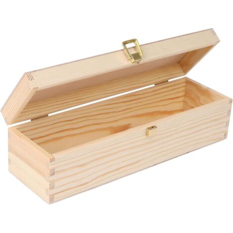 Boîte à Vin en Bois pour 1 Bouteille Naturel 36 x 11 x 9,8 cm (1/4)