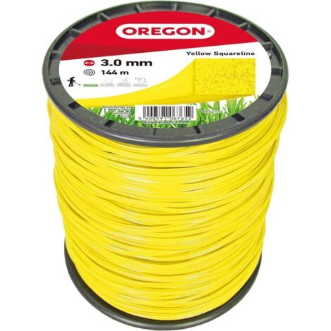 Fil débroussailleuse Carré Nylon Jaune ø3.0mm/144m Oregon 69-421-Y (1/2)