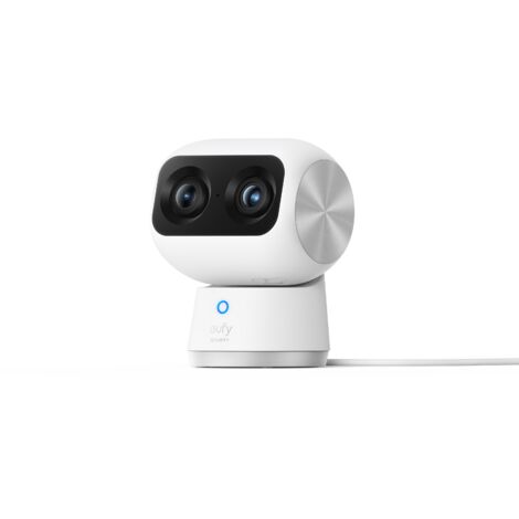 eufy Security Indoor Cam S350, Double caméra, caméra de sécurité résolution UHD 4K avec Zoom 8× et PTZ 360°, idéale pour Moniteur bébé/caméra pour Animaux de Compagnie/sécurité Domestique (1/5)