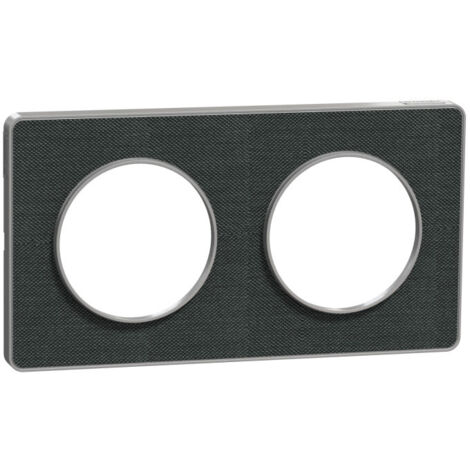 SCHNEIDER ELECTRIC - ODACE TOUCH - PLQ KVADRAT OMBRE/ALU 2 POSTES HORIZ. OU VERT. ENTRAXE 71MM - S530804KB (1/3)
