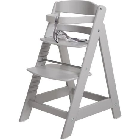 Chaise Haute Évolutive Sit Up III en Bois - ROBA - Réglable en Hauteur - Taupe (1/5)