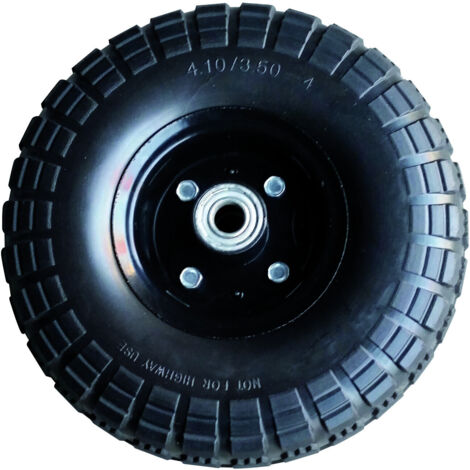 Roue pleine en polyuréthane 176010 – Diamètre 260 mm – Axe 16 mm – Charge max 120 kg pour terrains variés – Tech-It (1/2)