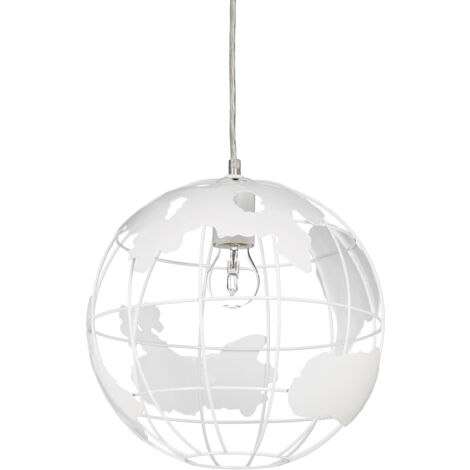 Relaxdays – Lampe à suspension globe en métal Ø 30 cm – Hauteur 31 cm – Douille E27 – Tension 220-240V – Longueur câble 104 cm (1/5)