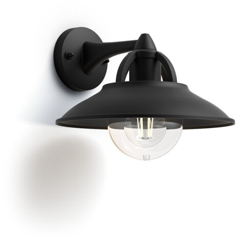 Philips – Applique murale extérieure 1x42W E27 – IP44 – Noir – Température de couleur 3000K – Fixation murale – Pour espaces extérieurs (1/10)