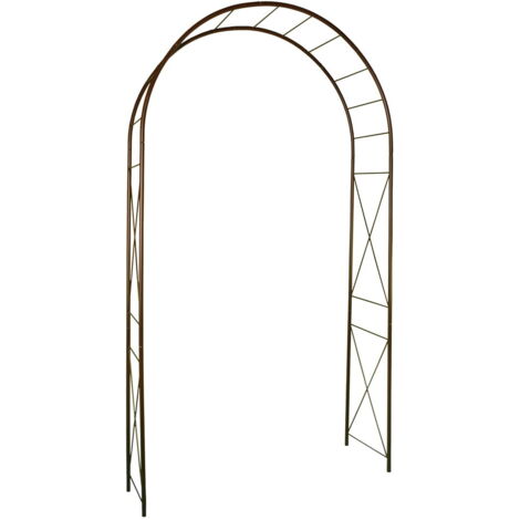 Arche tube rond20 losange fer vieilli 130x40x250 cm (1/3)