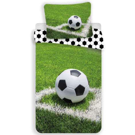 Parure de lit ballon de football - 140 x 200 cm - Vert - Livraison gratuite (1/4)