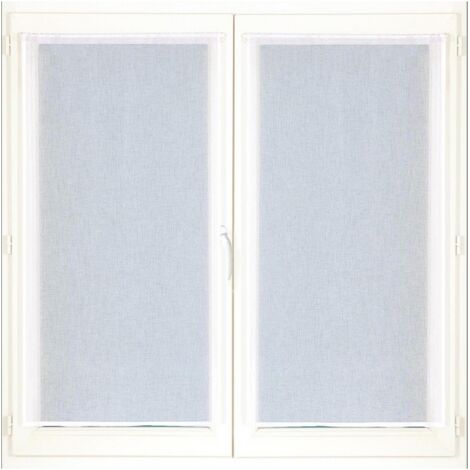 Voilage blanc unis, paire de 2X 60x120cm avec passe-tringle - prêts à accrocher, Atout Ciel (1/2)