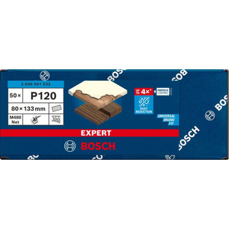 Abrasif Bosch expert m480 réduction poussière maille 80x133 mm (1/5)