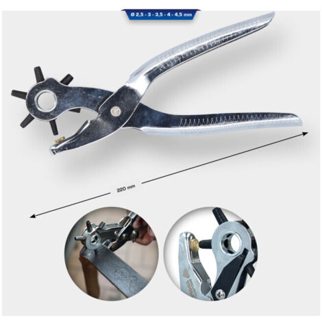 BRILLIANT TOOLS Pince perforatrice revolver Ø 2,5 - 3,0 - 3,5 - 4,0 - 4,5 - 5,0 mm - BT066902 (1/5)