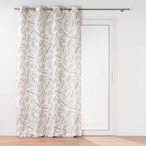 Rideau a oeillets 140 x 260 cm polyester imprimé Alma Naturel (1/4)