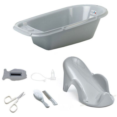 Baignoire Bébé + Transat de bain + Thermometre + Brosse et peigne + Ciseaux + Mouche bébé