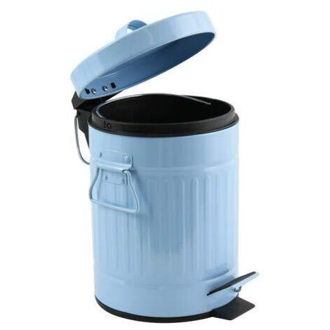 Poubelle à  pédale Acier 3L HABANA Bleu Pastel MSV (1/5)