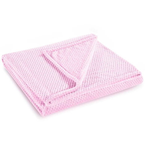 Couverture Henry 220x240 rose poudré double face (1/3)
