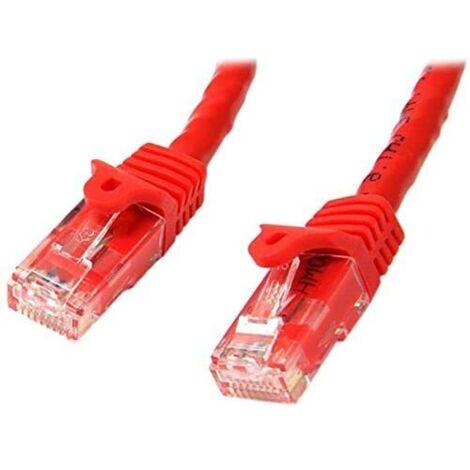 Startech.com 10m red gigabit cat6 ethernet rj45 gigabit network cable without hook - utp snagless patch cord,lifetime warranty (1/3)