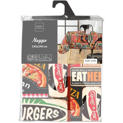 Toile cirée rectangulaire - 140x240 cm - Fastfood - Multicolore (1/5)