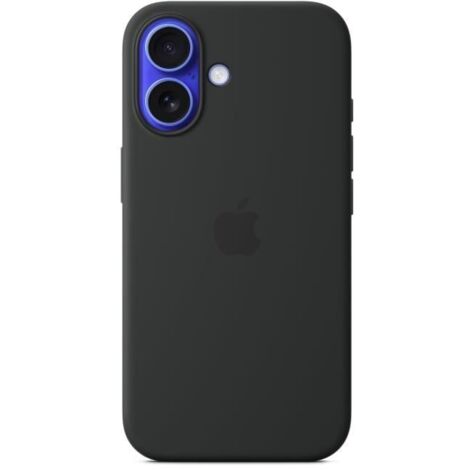 Coque en silicone avec MagSafe pour iPhone 16 Noir