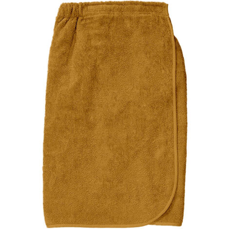 Paréo de bain en coton 82x160 cm LAGUNE moutarde, par Soleil d'Ocre (1/2)