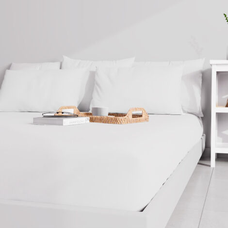 Drap housse uni 160x200 cm ZZZ blanc