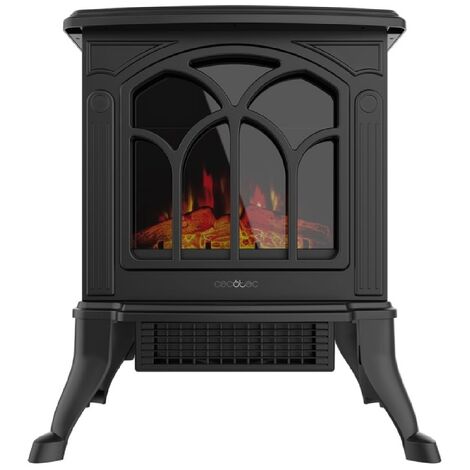 Cecotec – Foyer électrique 1500 W – 2 niveaux de puissance – Thermostat réglable – Contrôle indépendant des flammes – Surface jusqu'à 20 m² (1/4)