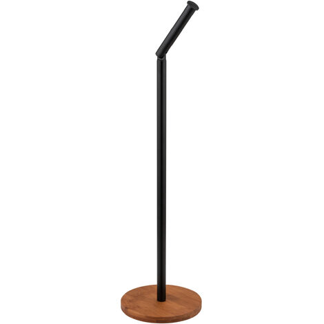 Wenko SERRO support papier toilette noir mat bambou (1/5)