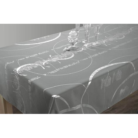 Nappe brillante 150 x 300 cm – 100% polyester – Lavable en machine 30°C – Entretien facile pour repas festifs – Le Linge De Jules (1/3)