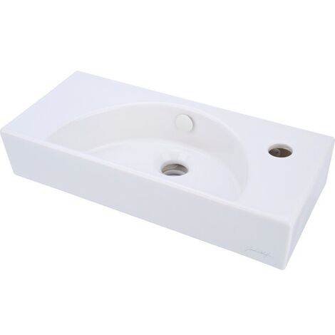 Jacob Delafon – Lave-mains à poser 50 x 22,5 cm – 1 vasque droite – Percement 1 trou – Pour espaces confinés