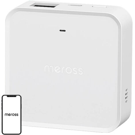 MEROSS HUB WIFI AVEC ALARME, PONT INTELLIGENTE AVEC PORT RÉSEAU PHYSIQUE, PREND EN CHARGE 32 APPAREILS MEROSS, COMPATIBLE AVEC M