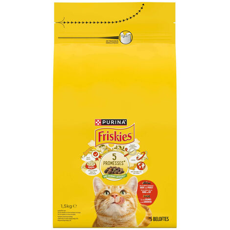 Croquettes chat mélange de Bœuf, Poulet avec des Légumes 1.5 KG - Purina