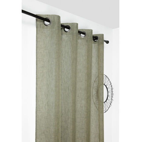 Voilage aspect givré 145x240cm "Freeze" - 145x240cm - Vert kaki (1/2)