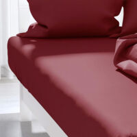 Drap housse uni 140x190 cm ZZZ rouge