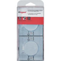 Legrand – Double prise de sol inox étanche IP44 – Clapet de protection 180° – Installation intérieure/extérieure – Boîte à encastrer incluse