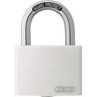 ABUS H39 50872 CADENAS À CLÉ UNIVERSEL PERSONNALISABLE MYLOCK T65/40 BLANC