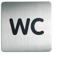 Pictogramme PICTO 'WC', carré, en acier - Lot de 2