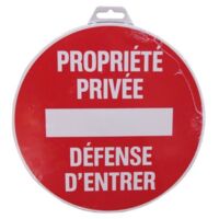 Novap – Panneau de signalisation propriété privée 300 mm – Polystyrène choc – Ronde avec traitement anti-UV – Installation facile