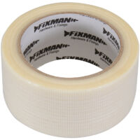 Ruban adhésif toilé 50 mm x 20 m – Transparent – Adhésion instantanée – Résistant aux intempéries – Pour applications extérieures – Fixman
