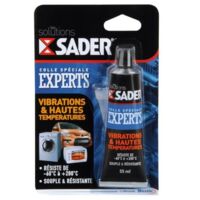 Colle multi-usage résistante aux vibrations et hautes températures – Pour caoutchouc, métal, verre, céramique, bois – 55ml – Sader